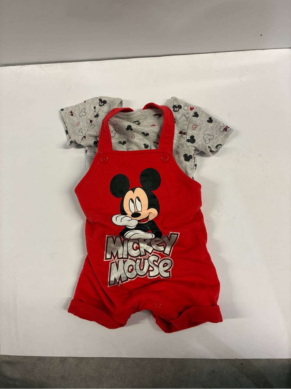 Disney Red Mickey Mouse Shortall Set